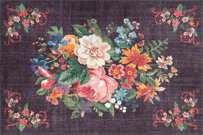 Conceptum Alfombra Soul Chenille Black AL 322 150 x 230 cm 100% Poliéster Lavable a Máquina